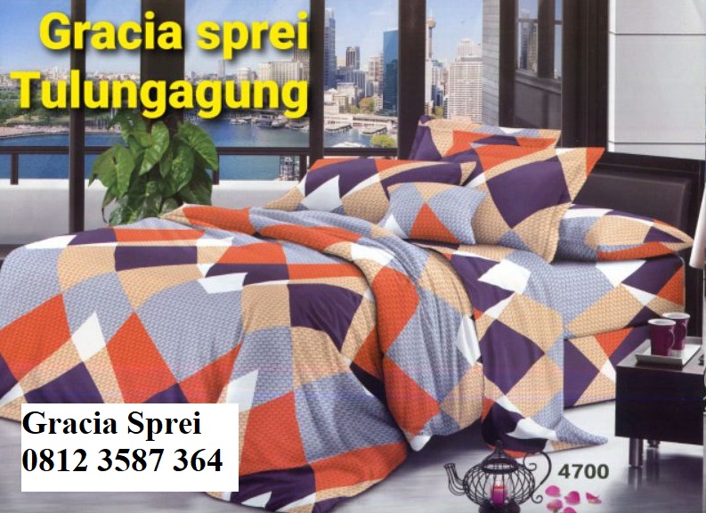 <p>Sprei Disperse Minimalis Oranye dengan motif ke